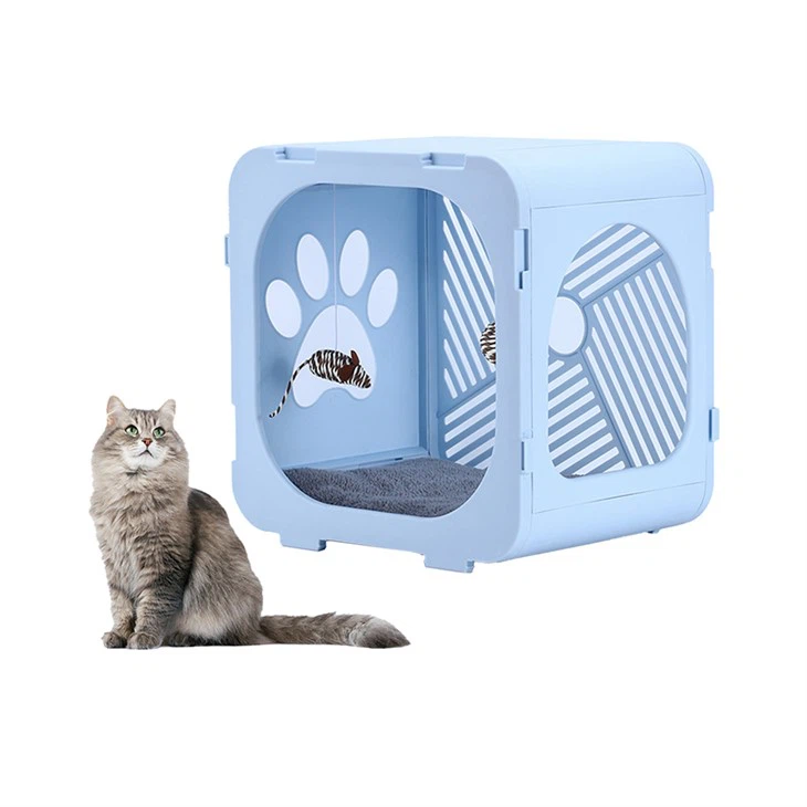 מקלט למיטת חיית מחמד מרובעת מפלסטיק